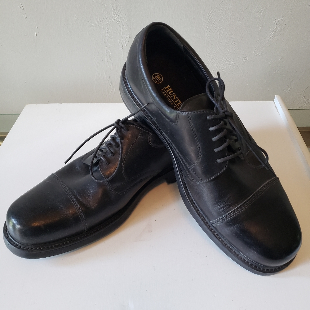 Hunters Bay Black Cap Toe oxford Derby Leather Men's Dress Shoes  Stylish